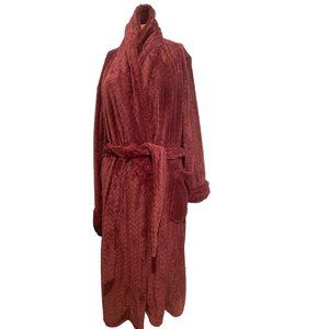 NWT Carole hochman burgundy robe w/belt XL